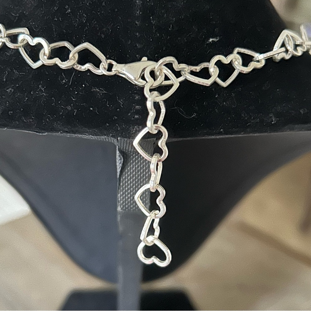 Linked Hearts Collier Necklace .925 Silver - Picture 5 of 7